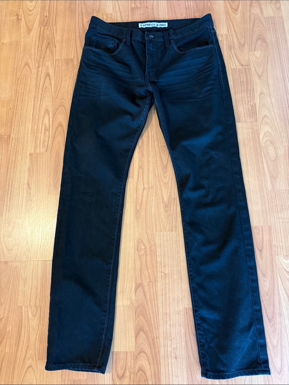 Express Men’s Black Slim Straight Jeans